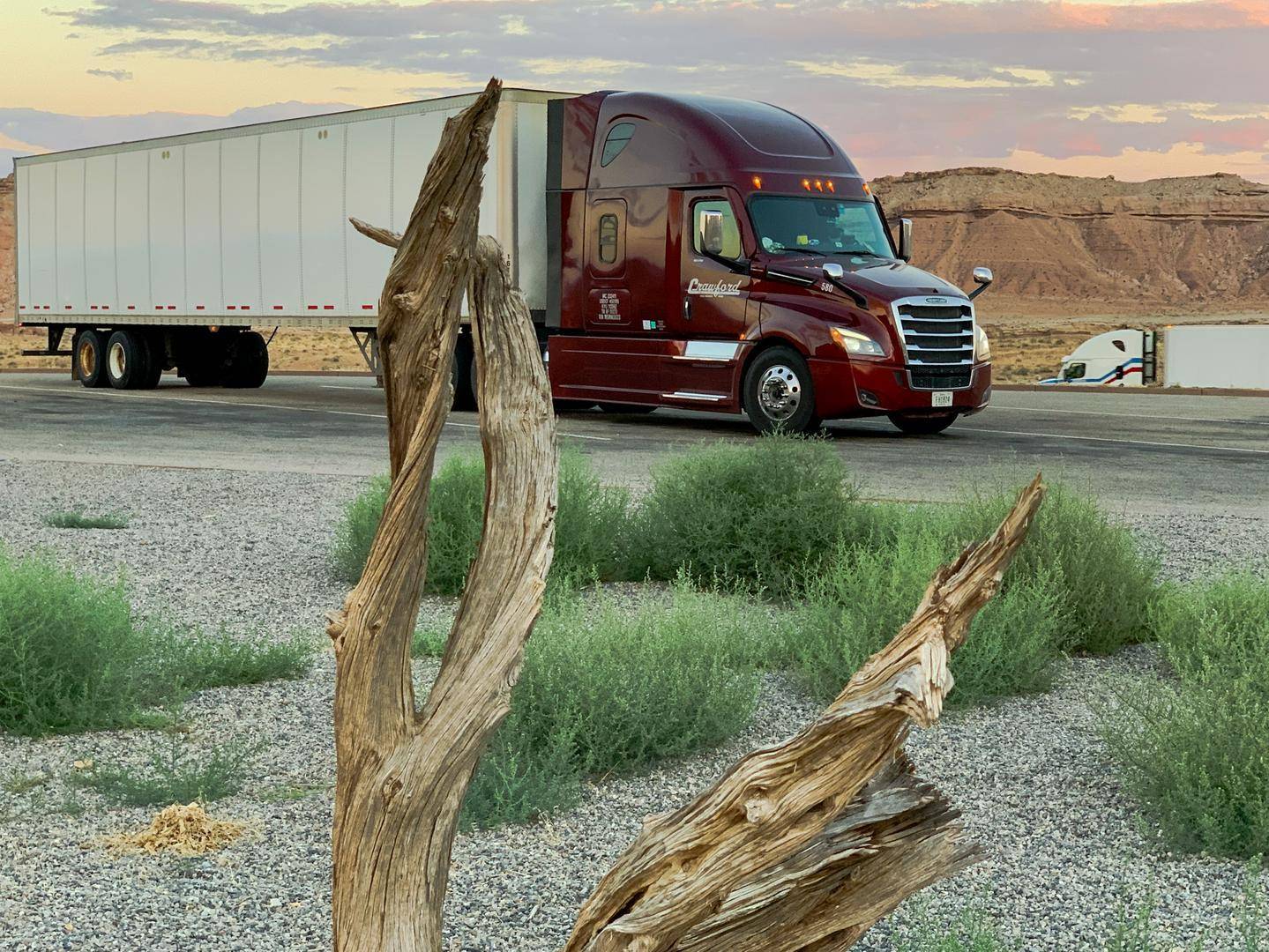 Truck on a desert street